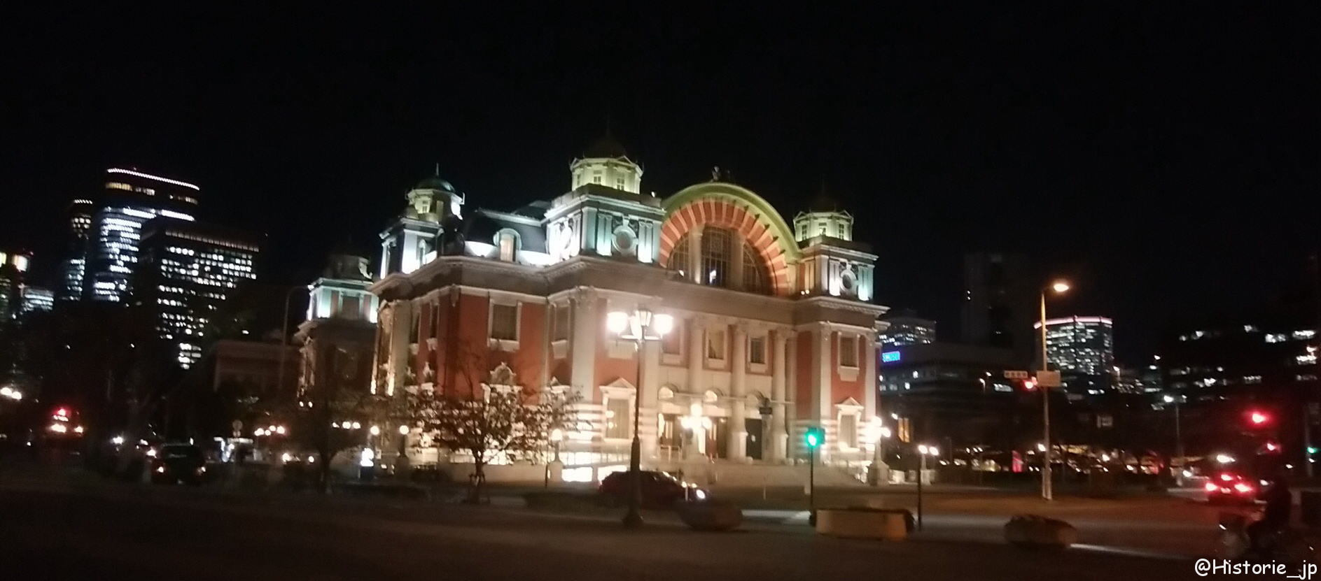 [大阪・中之島] ご存じ中之島公会堂・赤煉瓦建築・国指定の重要文化財・大阪市中央公会堂