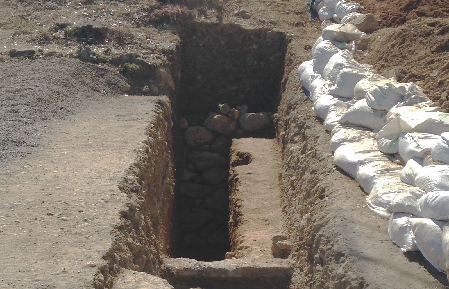 浜松城跡の発掘調査現場・天守台南側の天守曲輪跡付近